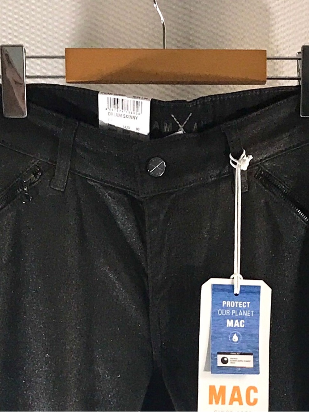 NWT MAC Dream Skinny Black Shimmer Coated Jeans 34 stretch - Picture 13 of 13